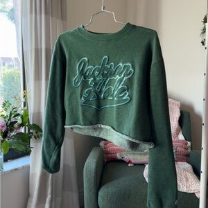 Jackson Hole Green Cropped Sweater